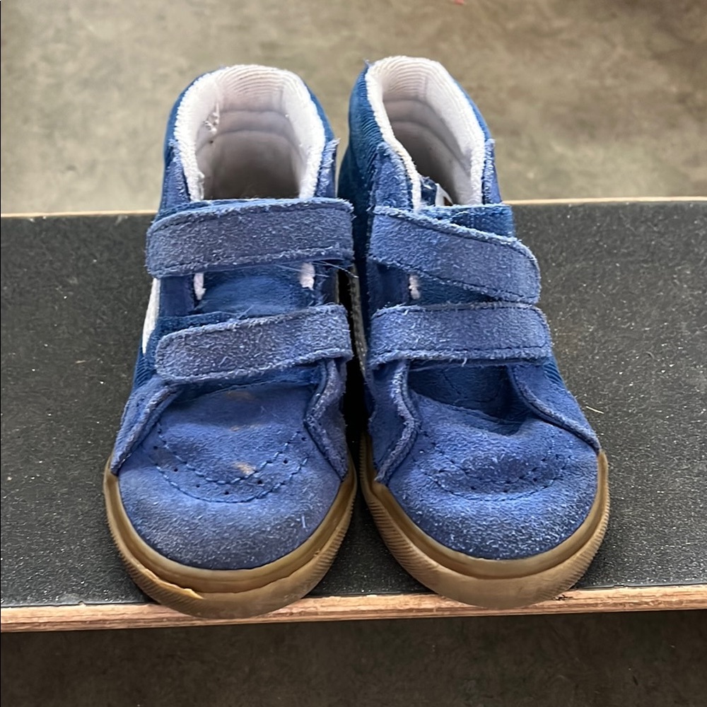 Vans Blue Suede Sneakers with Velcro Straps